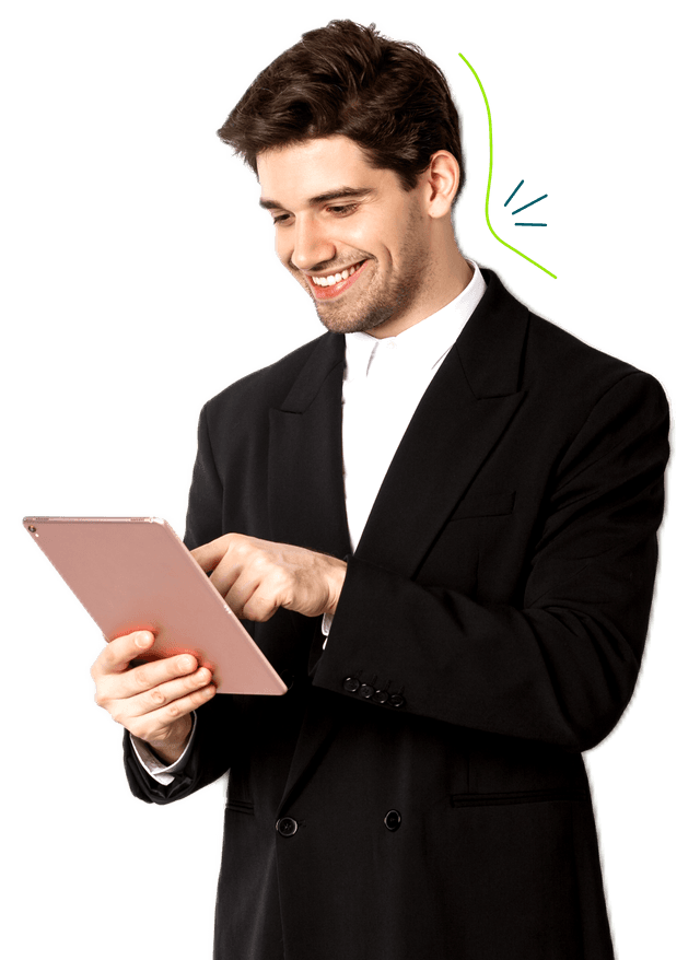 A man with tablet